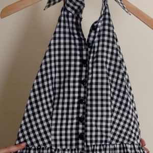 Poetry gingham halter dress with pockets [S]